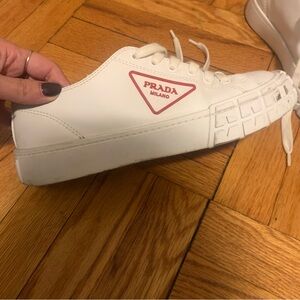 Prada Leather Wheel Sneakers